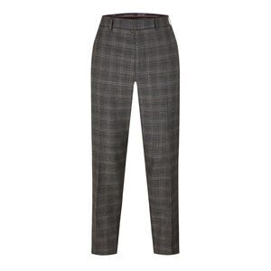Ted Baker Mens Plaid Straight Pants / Gray